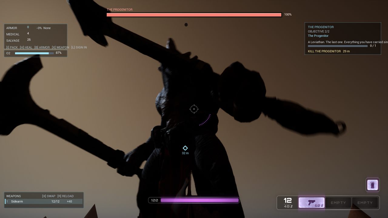 The Progenitor, the final leviathan, silhouetted against the Martian sky